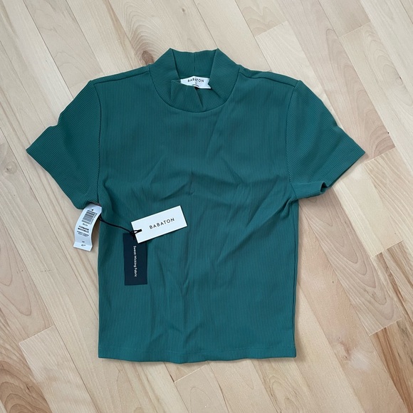 NWT Aritzia Babaton Formarib Mockneck in Forest Green - Picture 1 of 2